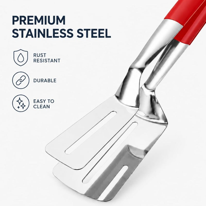 💥LAST DAY BUY 1 GET 1 FREE 💥 2-in-1 Stainless Steel Spatula Tongs | Flip, Grip & Serve with Ease