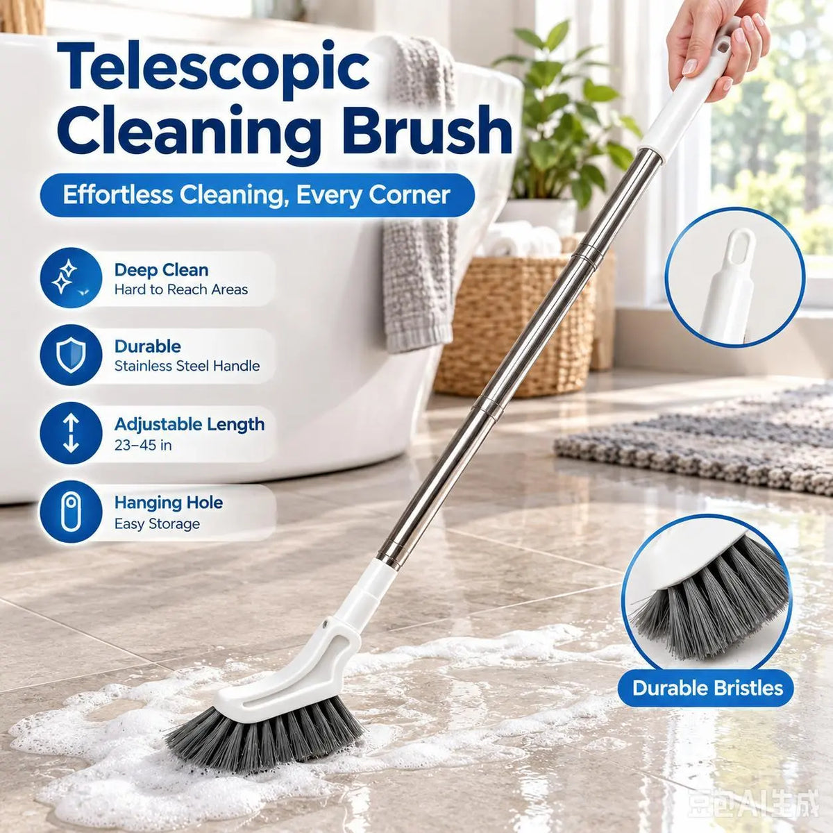 🔥Last Day Buy 3 Get 2 Free🧼 Telescopic Crevice Cleaning Brush
