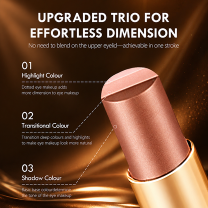 🔥Last Buy 1 Get 1 Free Each 🔥3 in 1 Easy Eyeshadow Stick for Beginners Waterproof Longwear Shimmer Makeup Set