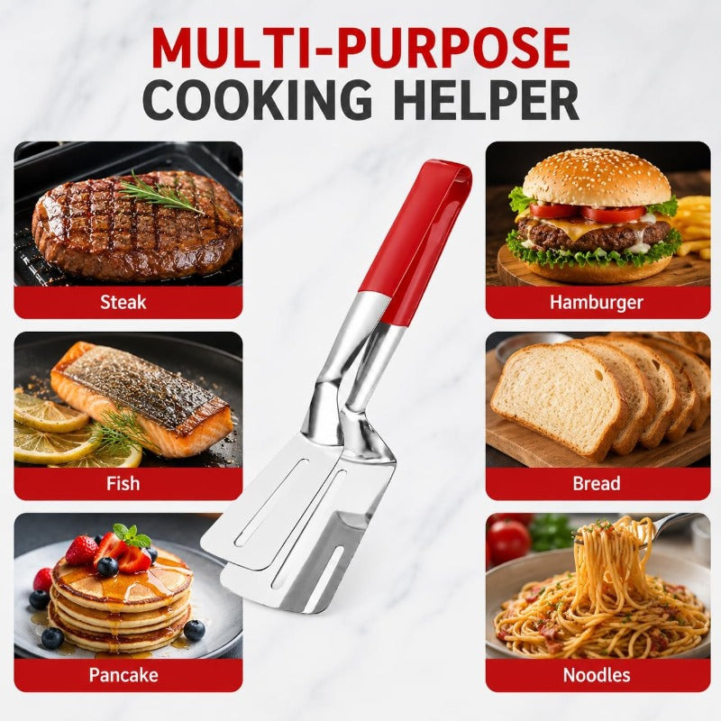 💥LAST DAY BUY 1 GET 1 FREE 💥 2-in-1 Stainless Steel Spatula Tongs | Flip, Grip & Serve with Ease