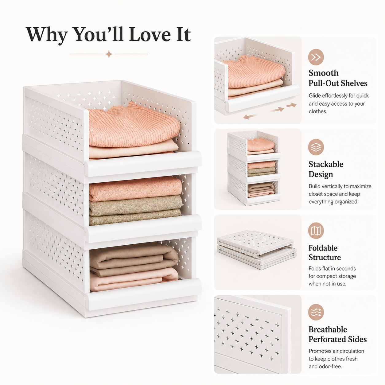 Stackable Pull-Out Closet Organizer