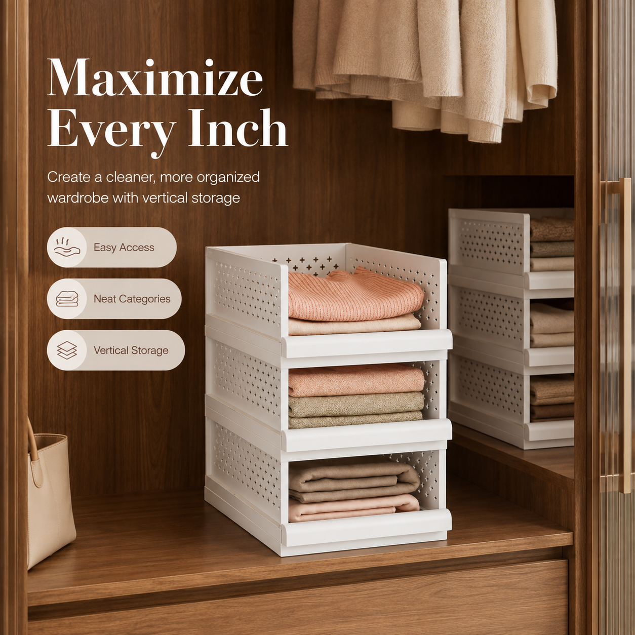 Stackable Pull-Out Closet Organizer