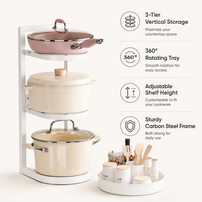 360° Rotating Adjustable Kitchen Organizer