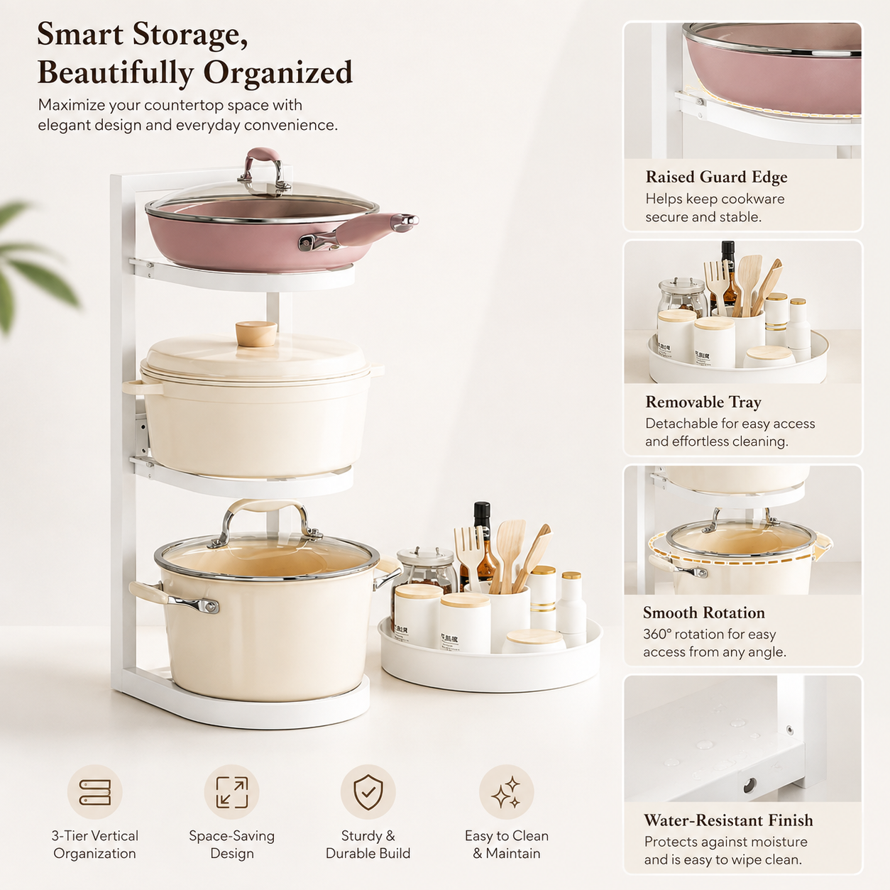 360° Rotating Adjustable Kitchen Organizer