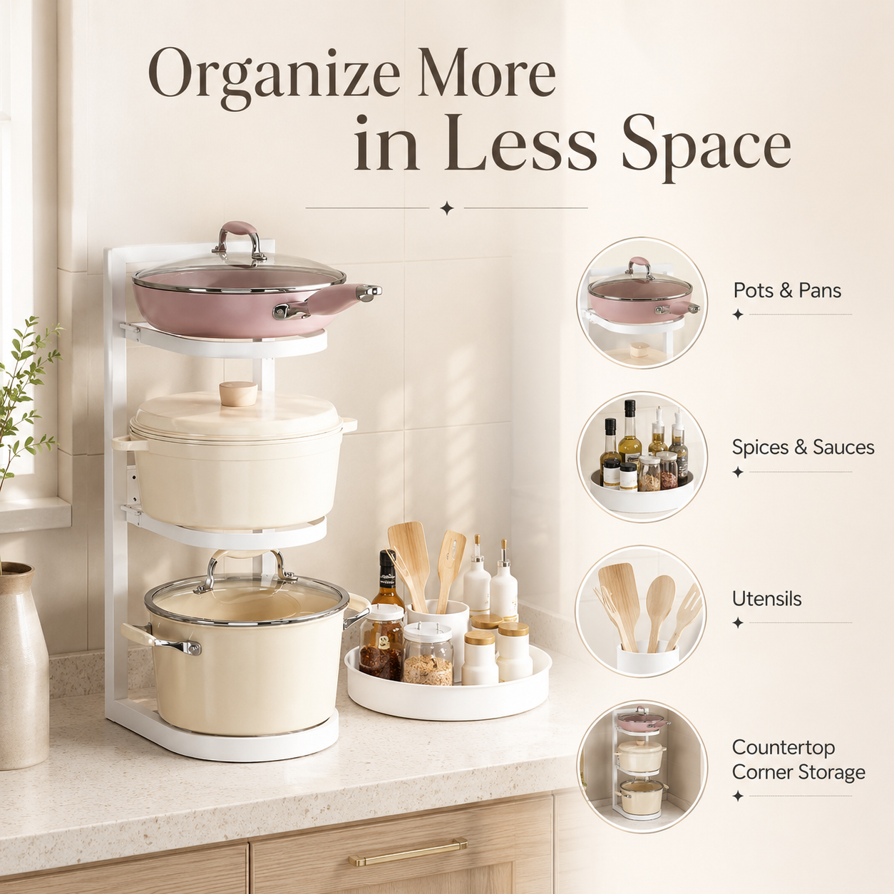 360° Rotating Adjustable Kitchen Organizer