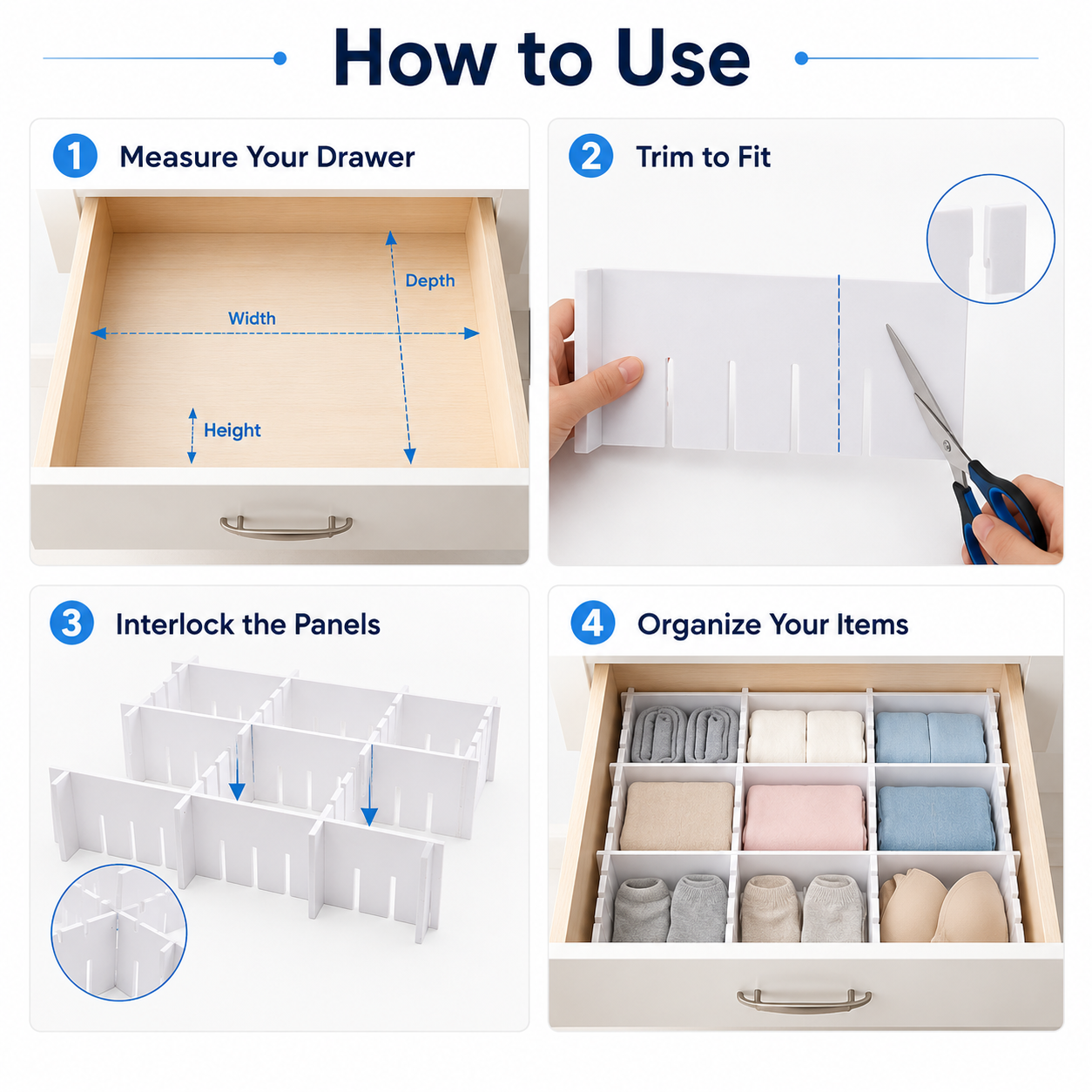 Customizable Drawer Divider Organizer