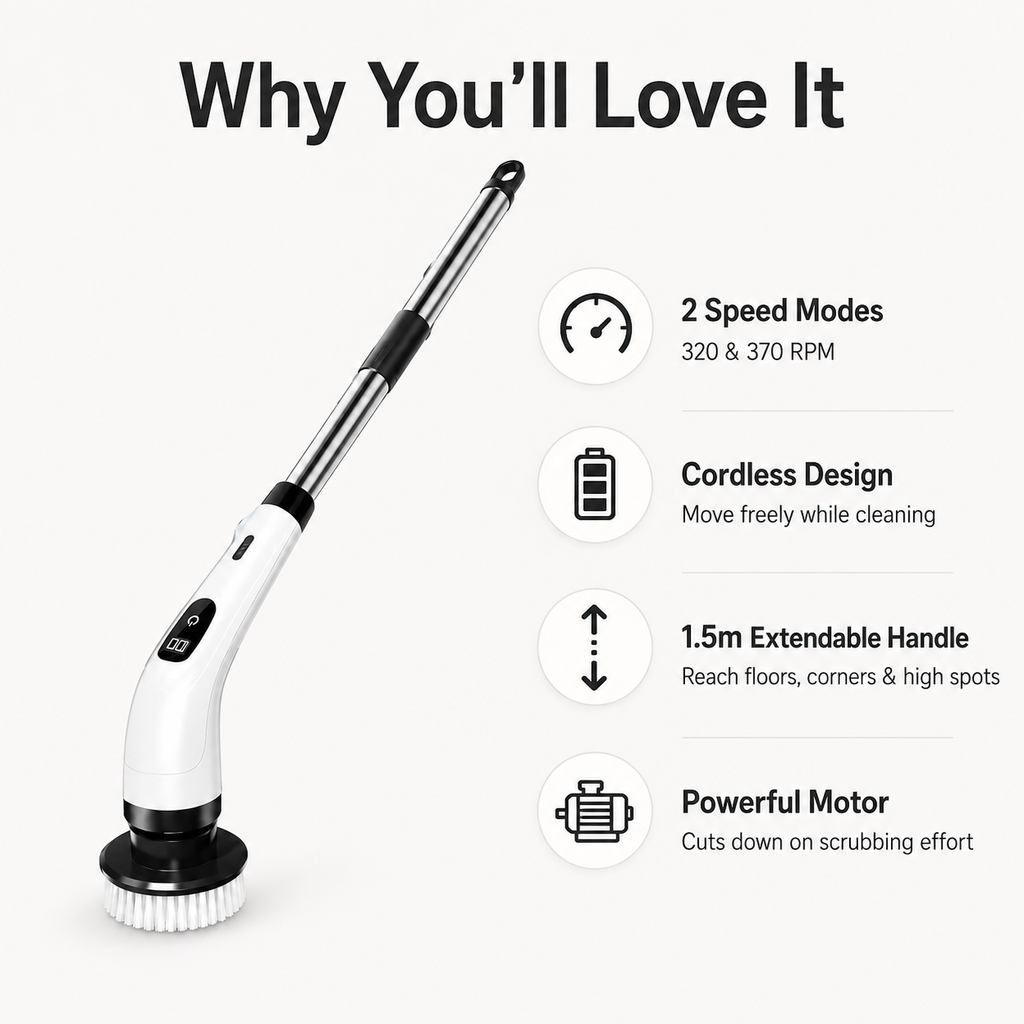 9-in-1 Cordless Electric Spin Scrubber