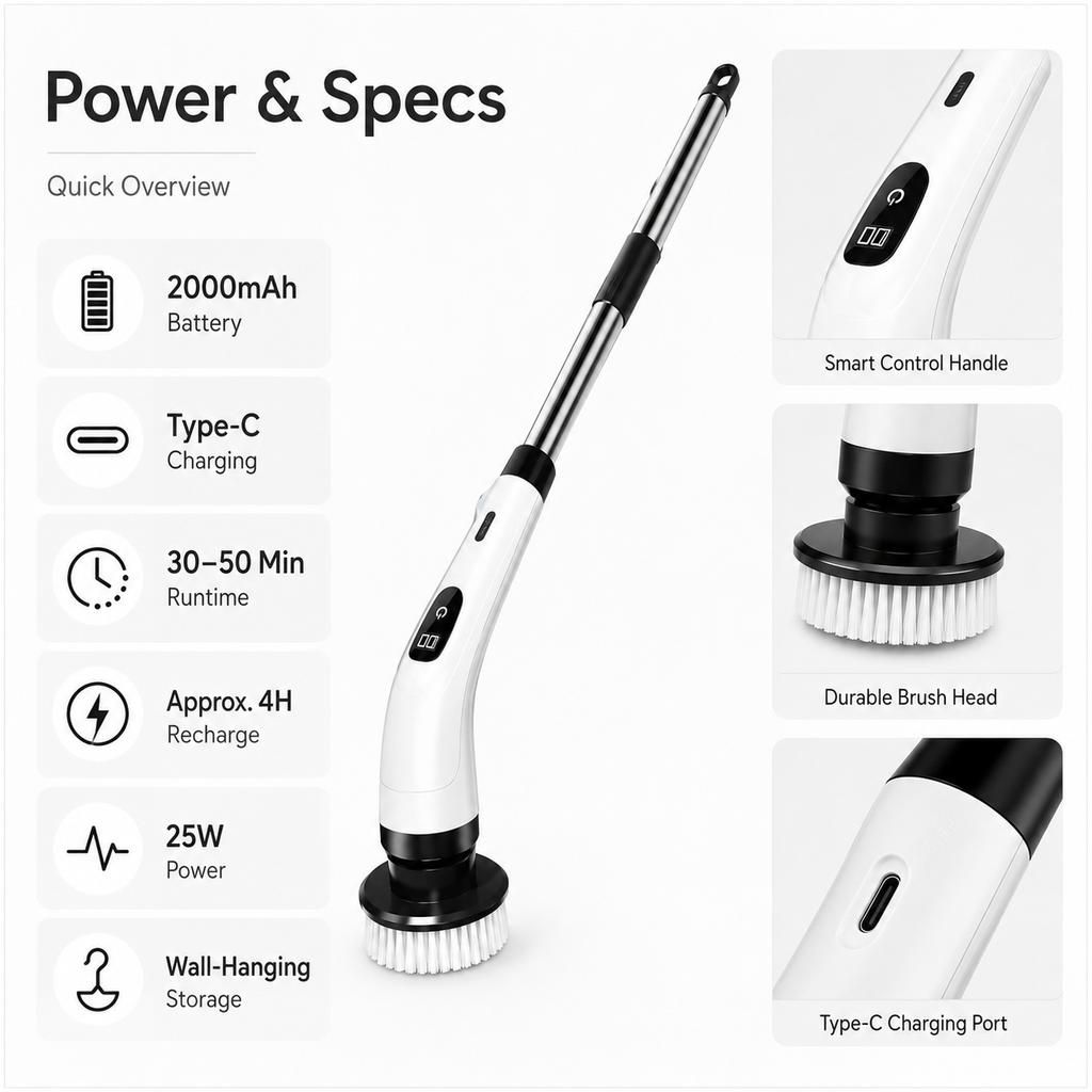9-in-1 Cordless Electric Spin Scrubber