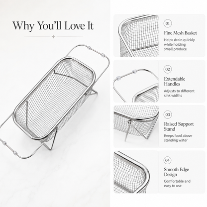 Extendable 304 Stainless Steel Sink Strainer Basket