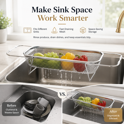 Extendable 304 Stainless Steel Sink Strainer Basket