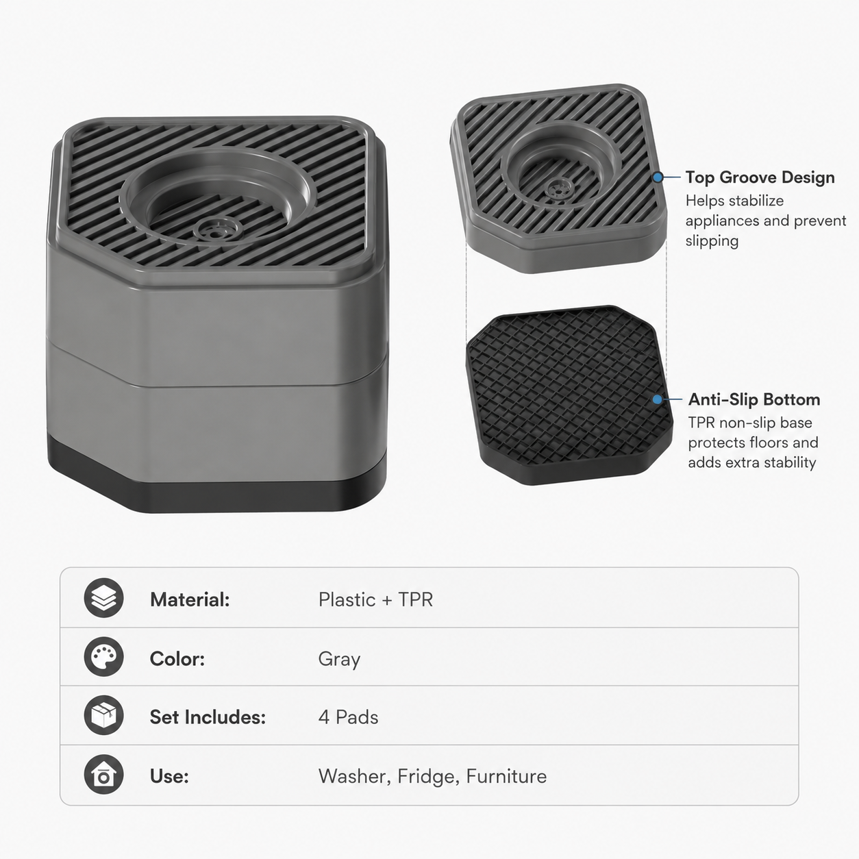 Adjustable Appliance Riser Pads