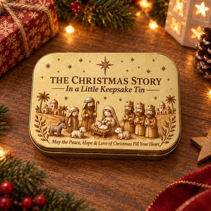 🎄Last Day 49% OFF -  ✝️ Mini Nativity Scene Keepsake Tin — Pocket-Sized Christmas Holy Family Set