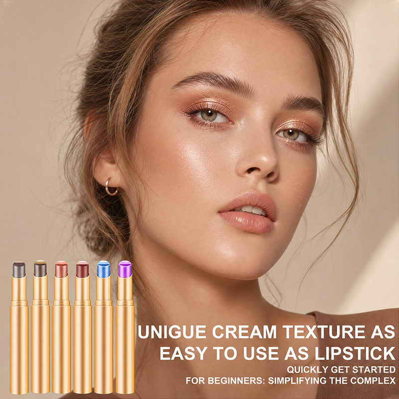 🔥Last Buy 1 Get 1 Free Each 🔥3 in 1 Easy Eyeshadow Stick for Beginners Waterproof Longwear Shimmer Makeup Set