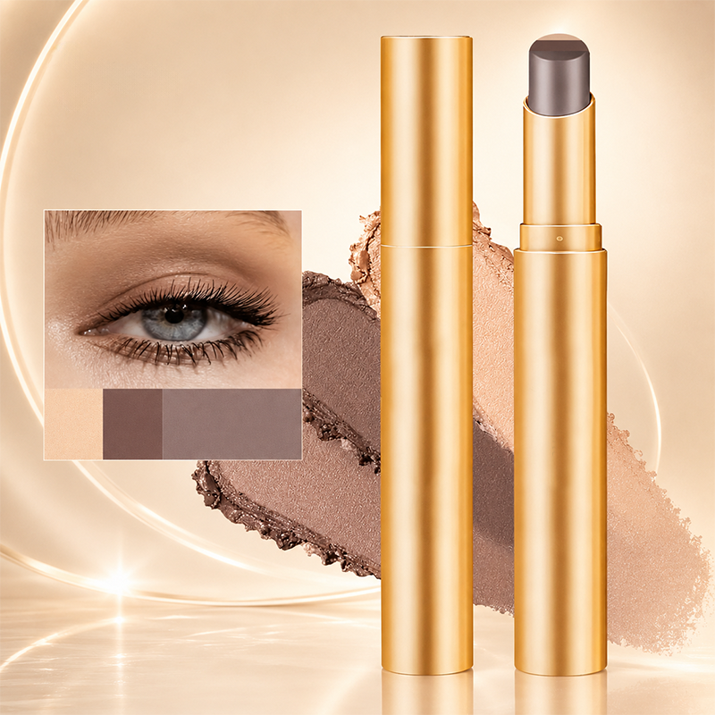 🔥Last Buy 1 Get 1 Free Each 🔥3 in 1 Easy Eyeshadow Stick for Beginners Waterproof Longwear Shimmer Makeup Set