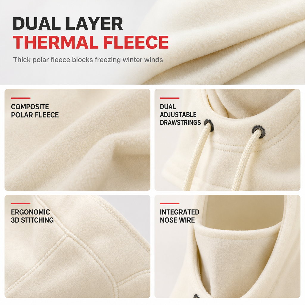 💥LAST DAY BUY 1 GET 1 FREE ❄️ Winter Thermal Face Mask Hood – Windproof Fleece Balaclava for Outdoor Activities